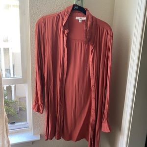 Coral long blouse
